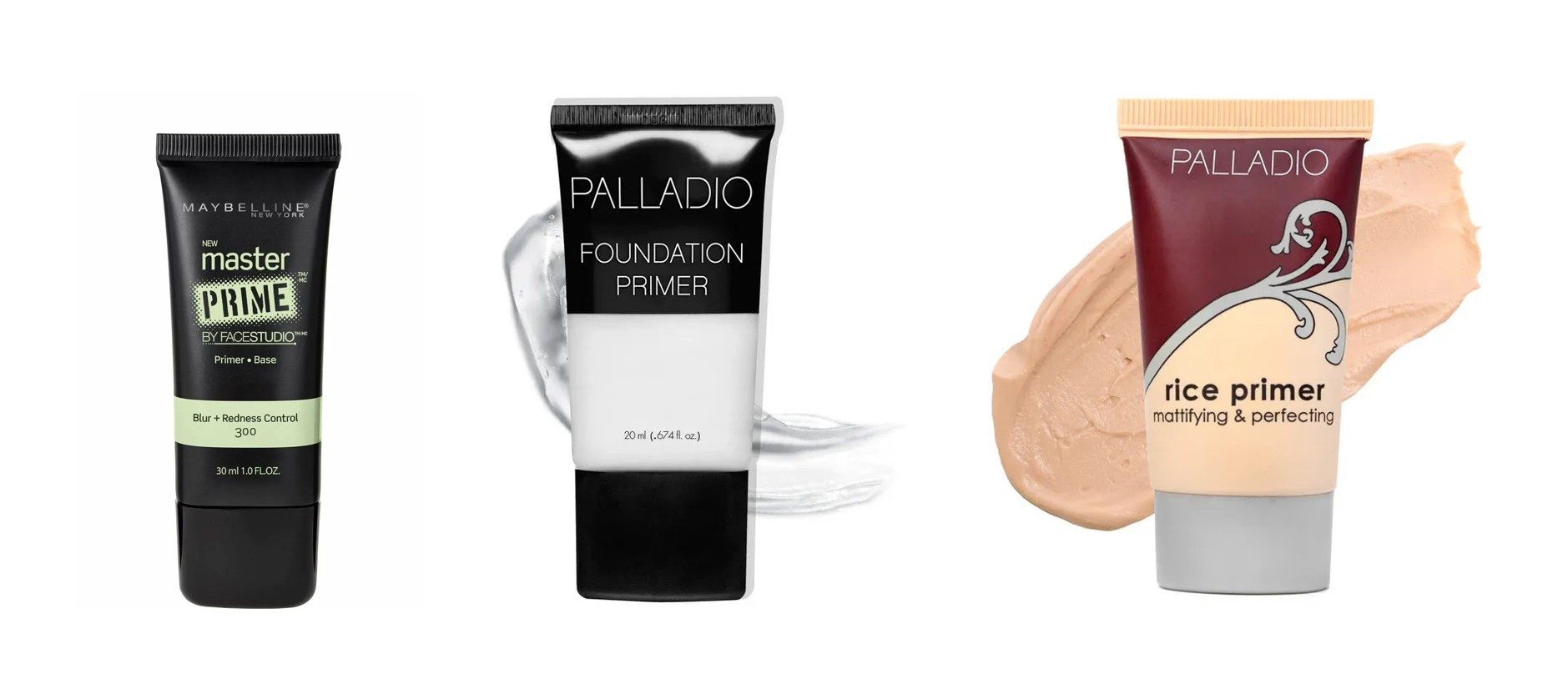 Face primers from Maybelline and Palladio
